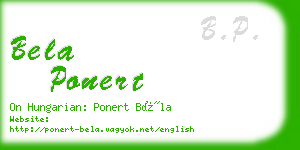 bela ponert business card